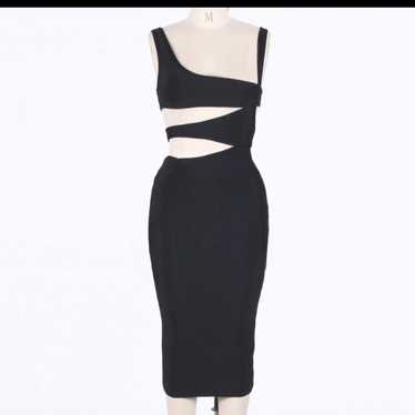 Black Cut Out Bandage Dress