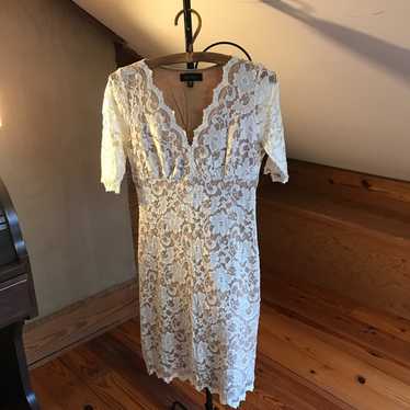 Karen Kane White Nude Lace 3/4 Length Dress, EUC,… - image 1