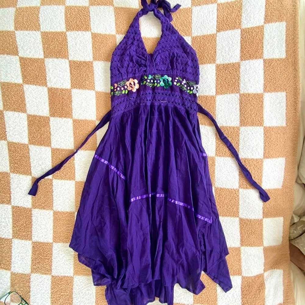 PURPLE FAIRY CROCHET DRESS FLORAL SUMMER SPRING S… - image 1