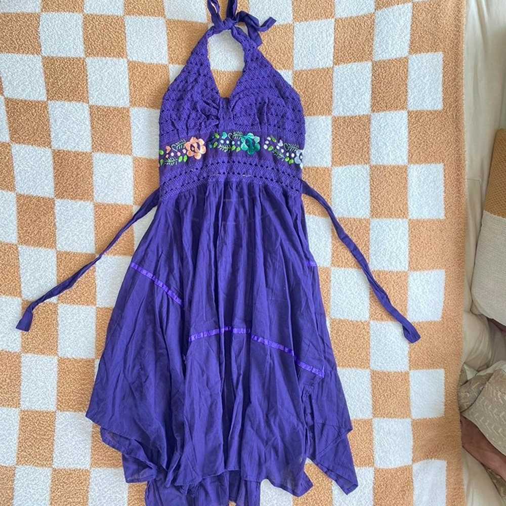 PURPLE FAIRY CROCHET DRESS FLORAL SUMMER SPRING S… - image 2