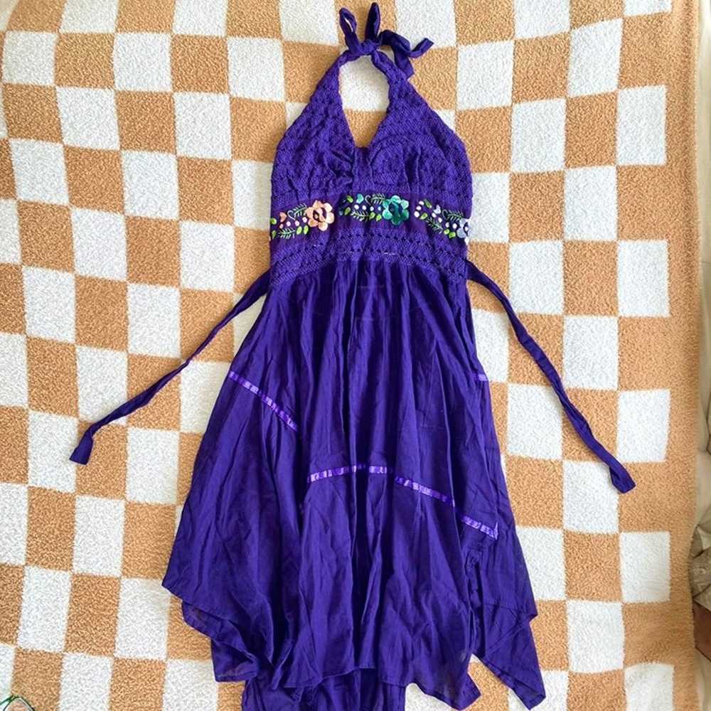 PURPLE FAIRY CROCHET DRESS FLORAL SUMMER SPRING S… - image 4