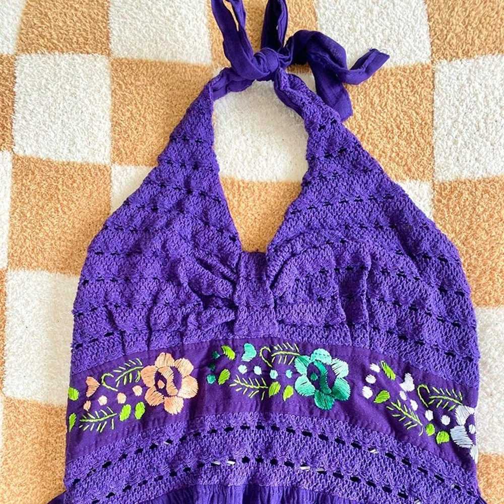 PURPLE FAIRY CROCHET DRESS FLORAL SUMMER SPRING S… - image 6