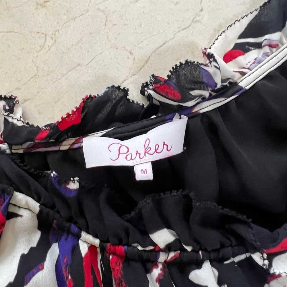 Parker NWOT Size Medium 100% Silk Floral Dress - image 2