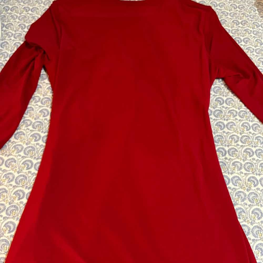 Anne Klein Red Dress with Rhinestone Accent (Size… - image 5