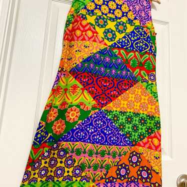 Vintage 1970s 1960s Psychedelic Neon Dress