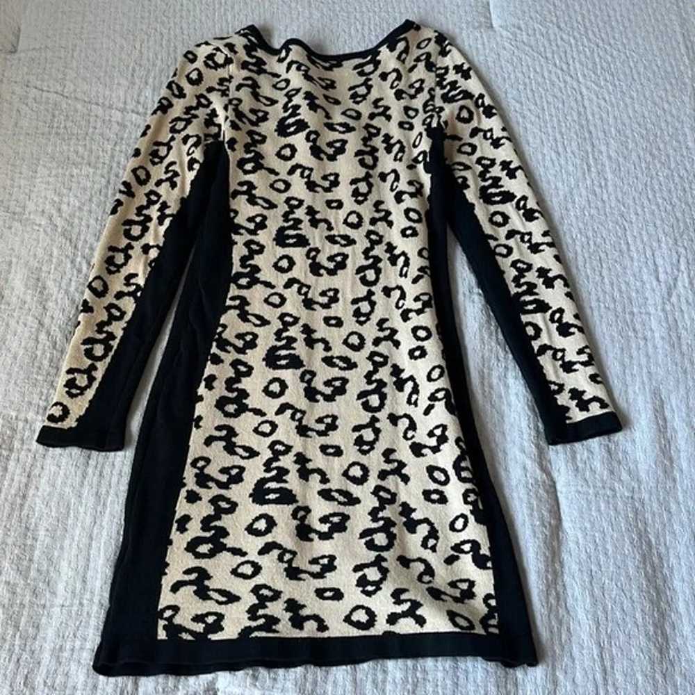 Leopard Print Long Sleeve Stretch Mini Sweater Dr… - image 5
