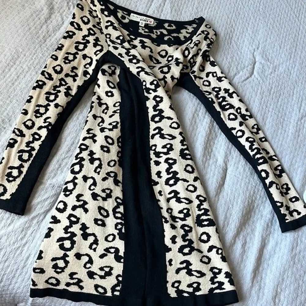 Leopard Print Long Sleeve Stretch Mini Sweater Dr… - image 6