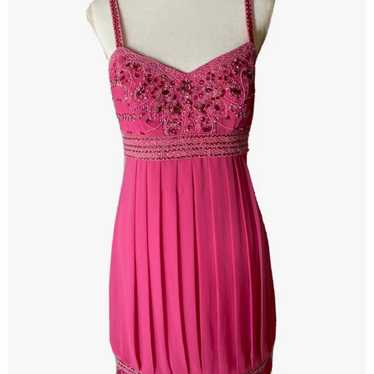 Sue Wong Nocturne Silk Dress Beaded Pink With Ple… - image 1