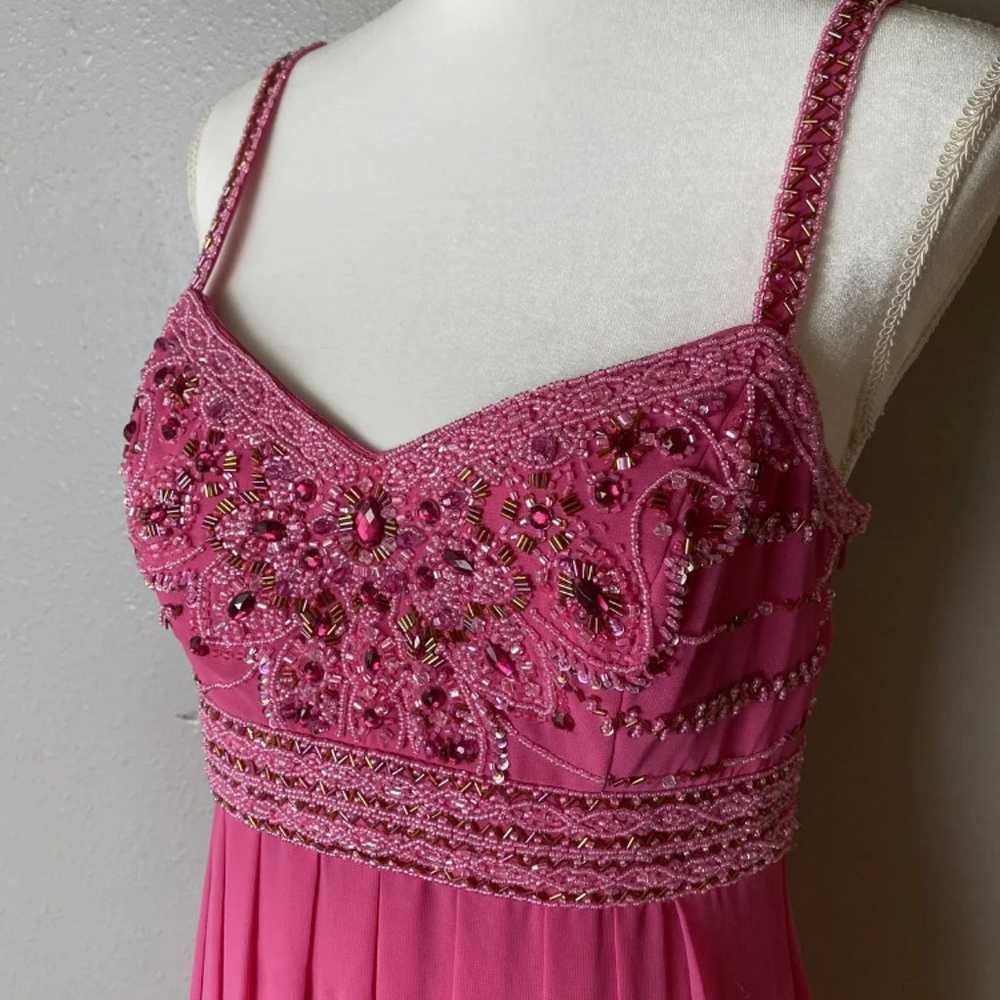 Sue Wong Nocturne Silk Dress Beaded Pink With Ple… - image 6