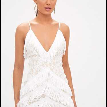 White Lace Tassel Dress - image 1