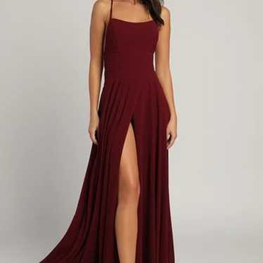 True Love Lasts Burgundy Long Sleeve Backless Maxi Dress