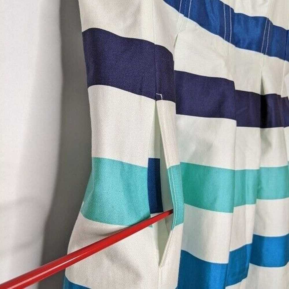 NINE WEST Sz 8 Medium Blue Striped Fit and Flare … - image 5