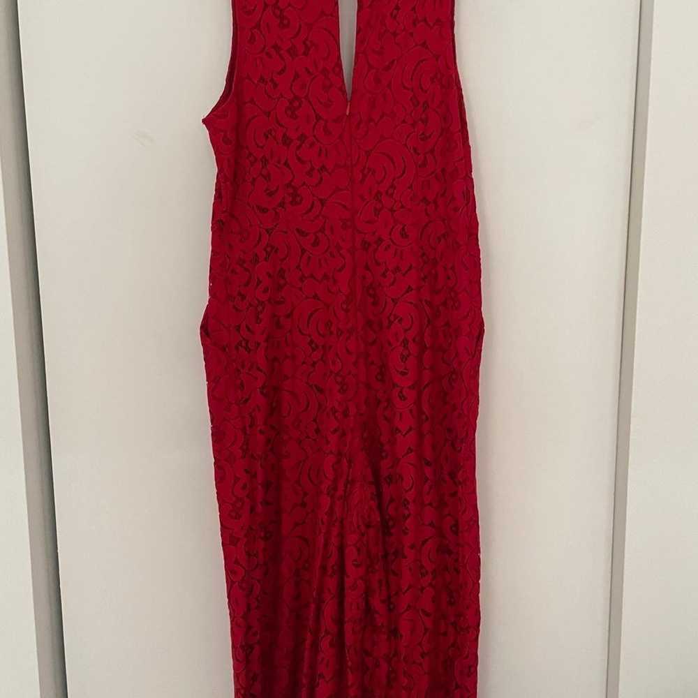 Anthropologie Red Lace Jumpsuit - image 4