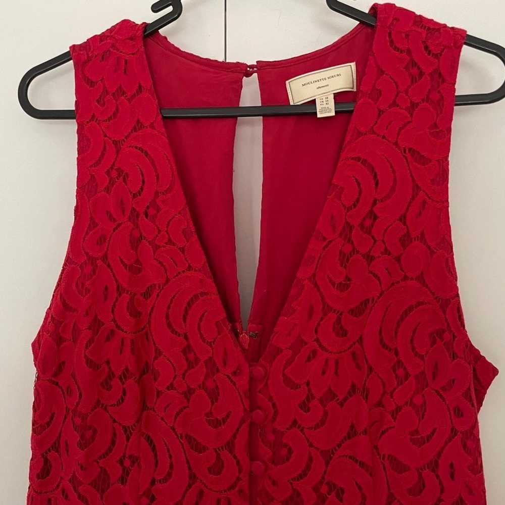 Anthropologie Red Lace Jumpsuit - image 5