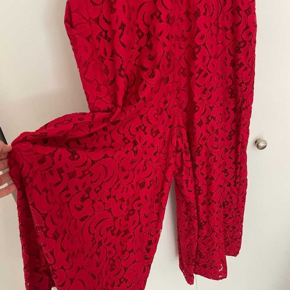 Anthropologie Red Lace Jumpsuit - image 9