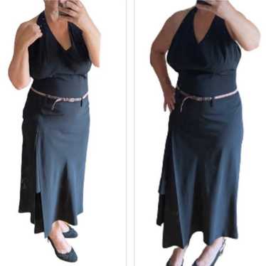 Zara halter black dress size L NWT asymmetrical h… - image 1