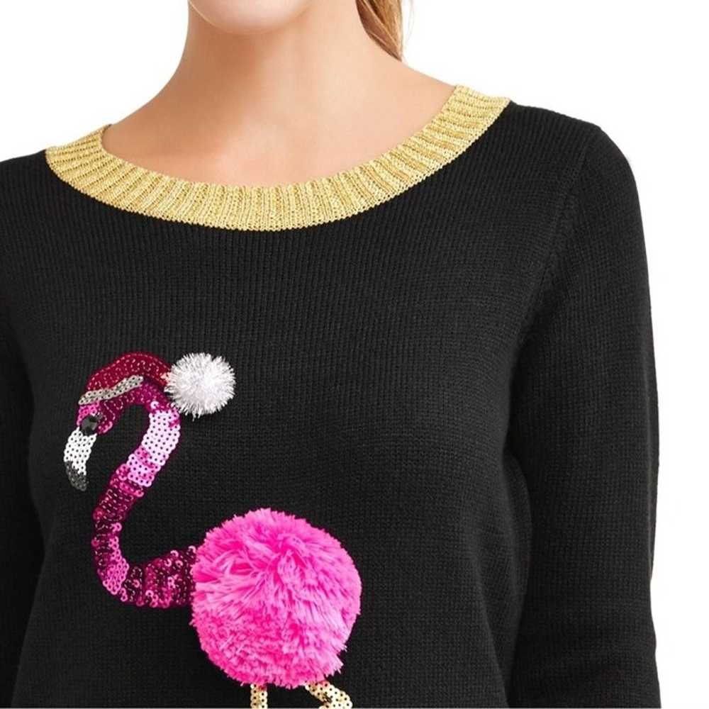 Flamingo NWOT Unique Amazing Mixed Media Sweater … - image 3