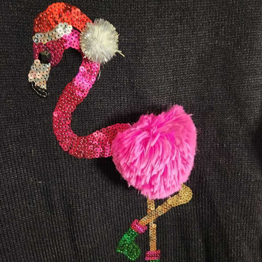 Flamingo NWOT Unique Amazing Mixed Media Sweater … - image 7