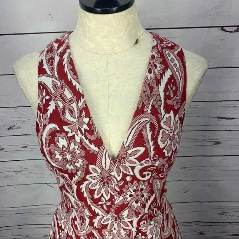 Eight Sixty Anthropologie Woman's Red Paisley V-N… - image 8