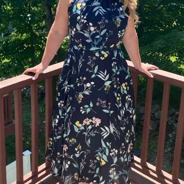 Banana Republic Floral Satin Midi