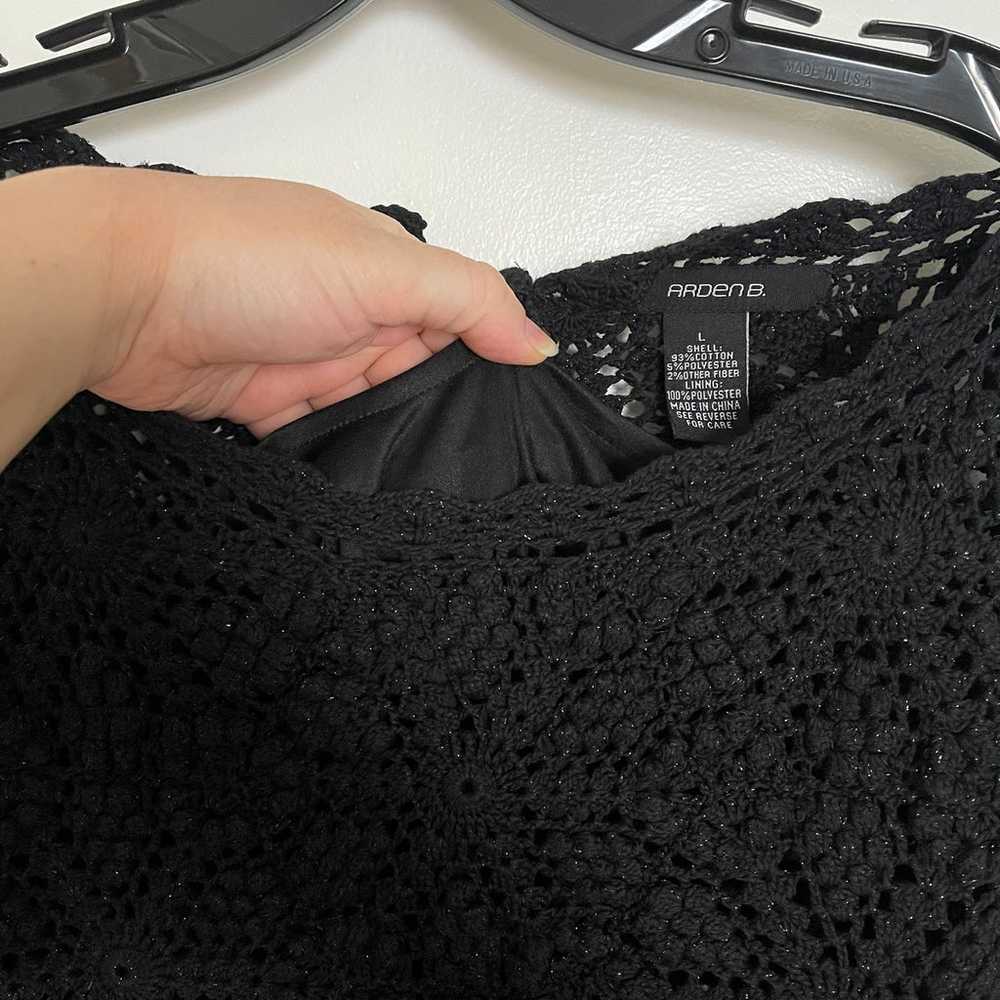 Arden B Black Crochet Dress, Size Large - image 10