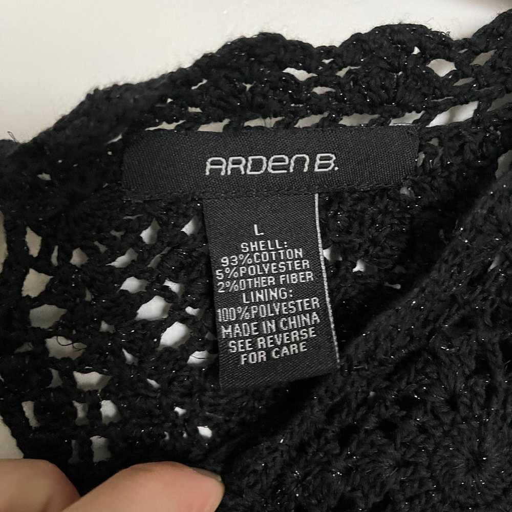 Arden B Black Crochet Dress, Size Large - image 5