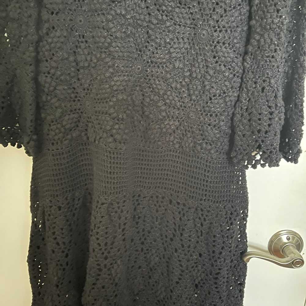 Arden B Black Crochet Dress, Size Large - image 6