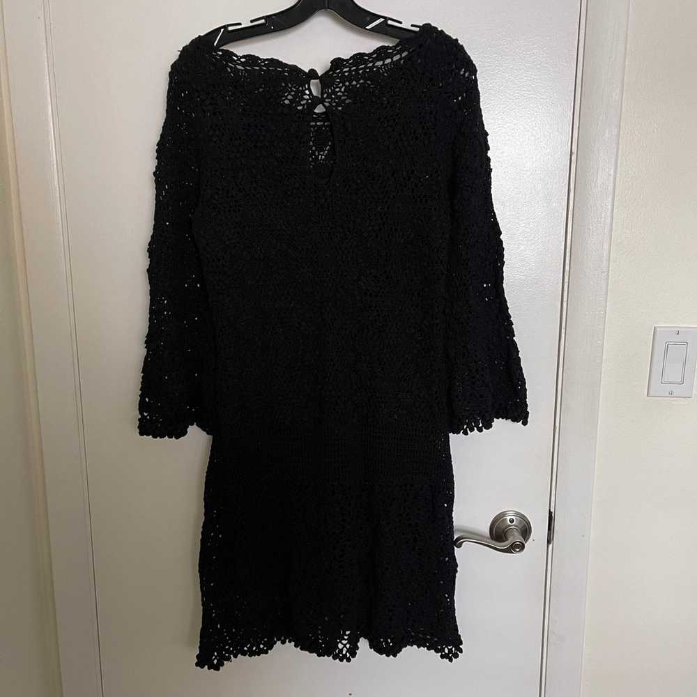 Arden B Black Crochet Dress, Size Large - image 7