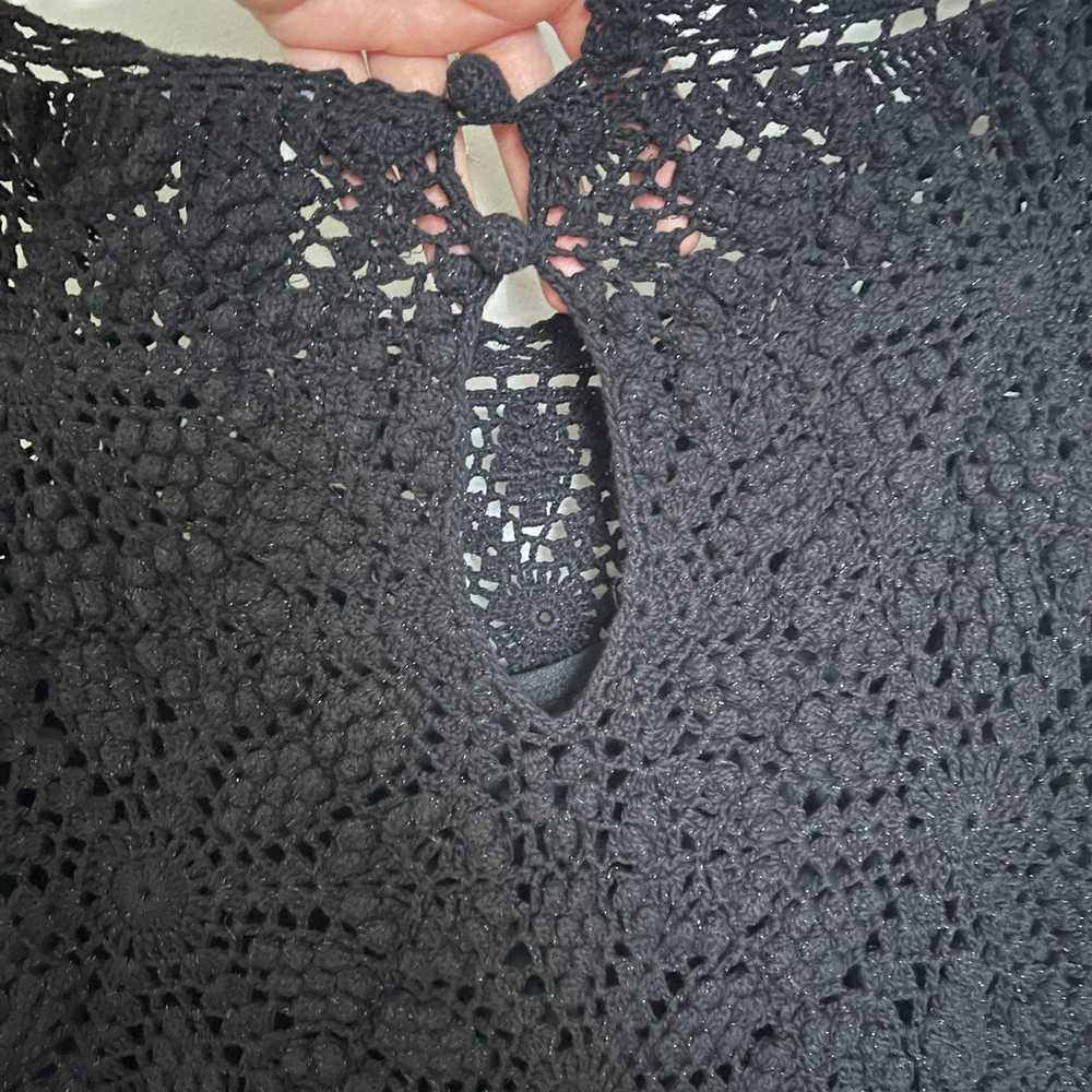 Arden B Black Crochet Dress, Size Large - image 8
