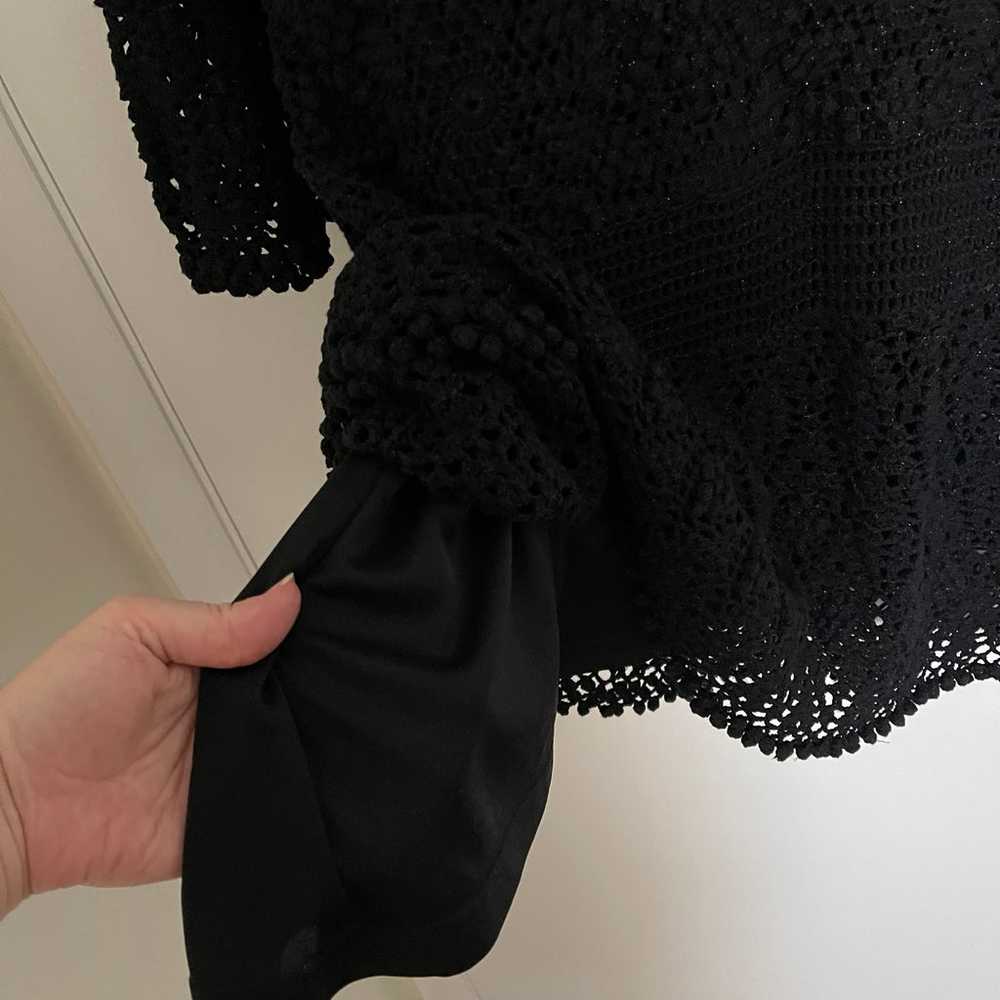 Arden B Black Crochet Dress, Size Large - image 9
