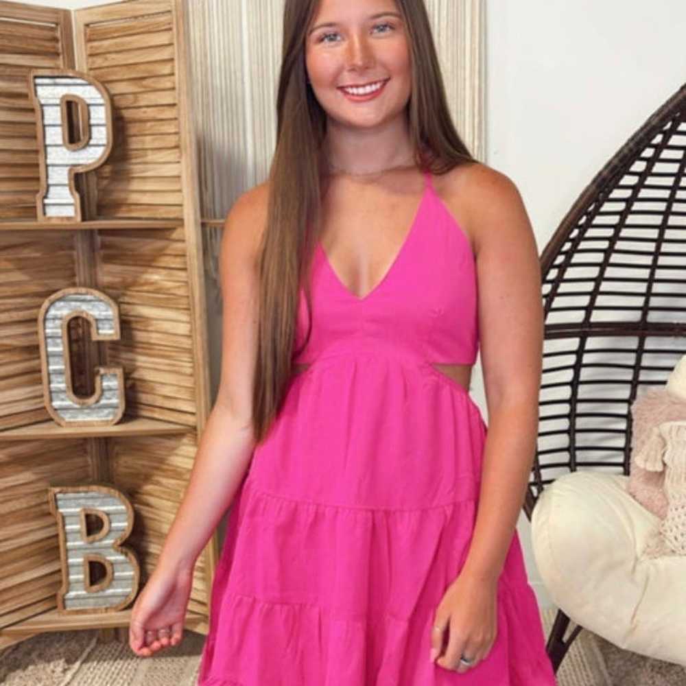 Pink halter dress - image 1