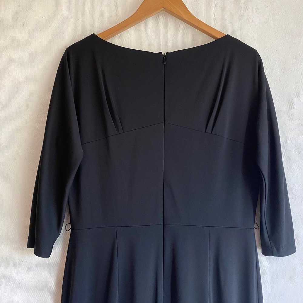 David Meister Chic Black Dress 3/4 Sleeve Belt Lo… - image 7