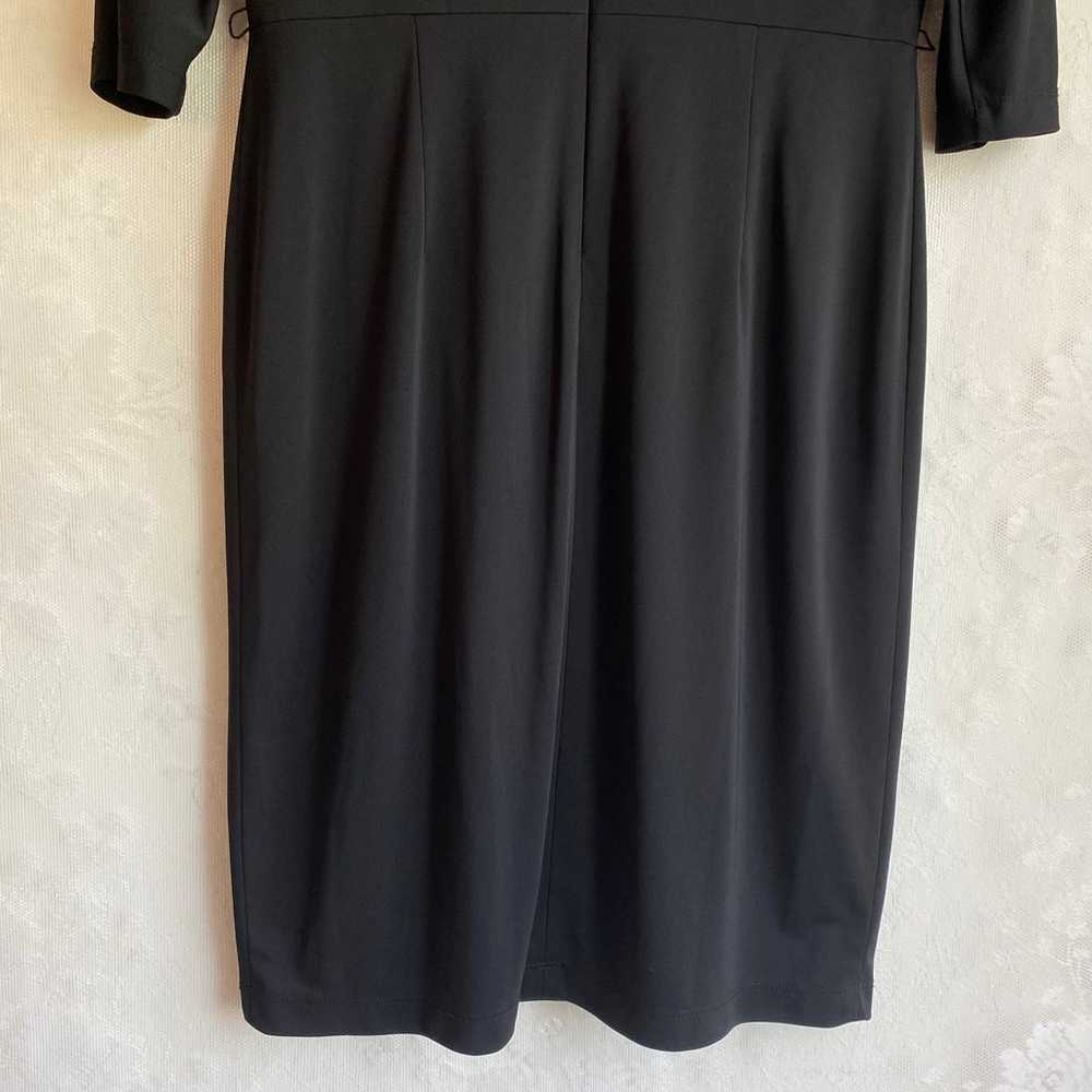 David Meister Chic Black Dress 3/4 Sleeve Belt Lo… - image 8