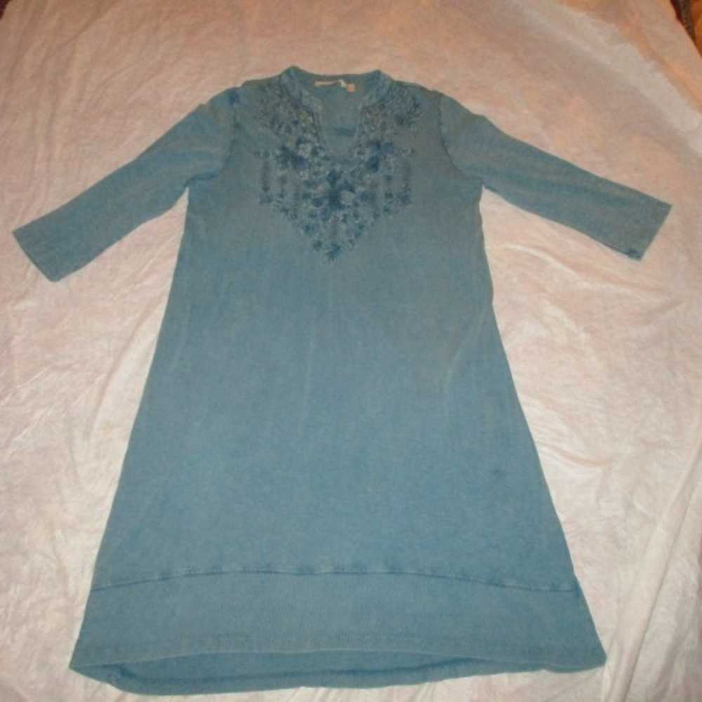 Soft Surroundings embroidered cotton 3/4 sleeve t… - image 10