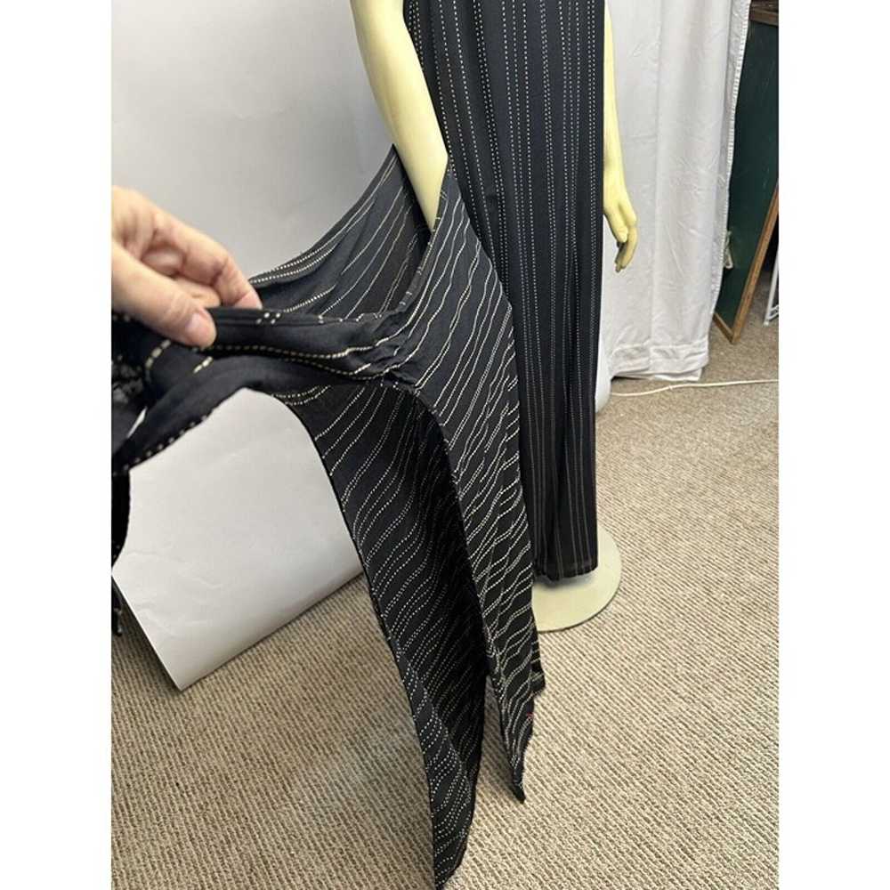 Jaeger Maxi Dress Dark Navy Striped Linen Blend S… - image 10