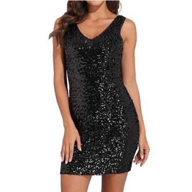 Amber Blue Black Sequin Mini Dress