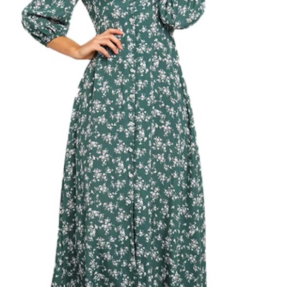 Womens Long Sleeve Bohemian Floral Maxi Dresses L… - image 1