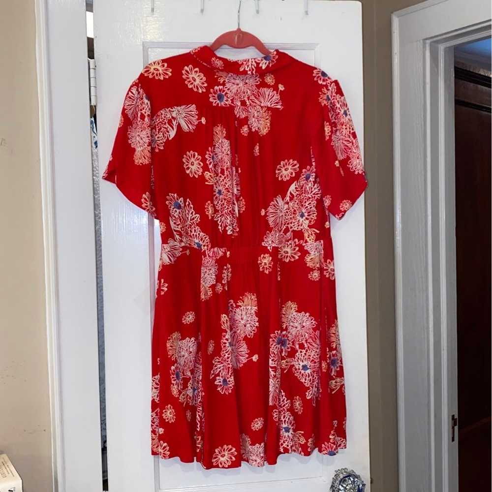 Free People Red Floral Dress NWOT! Bery Flatterin… - image 4