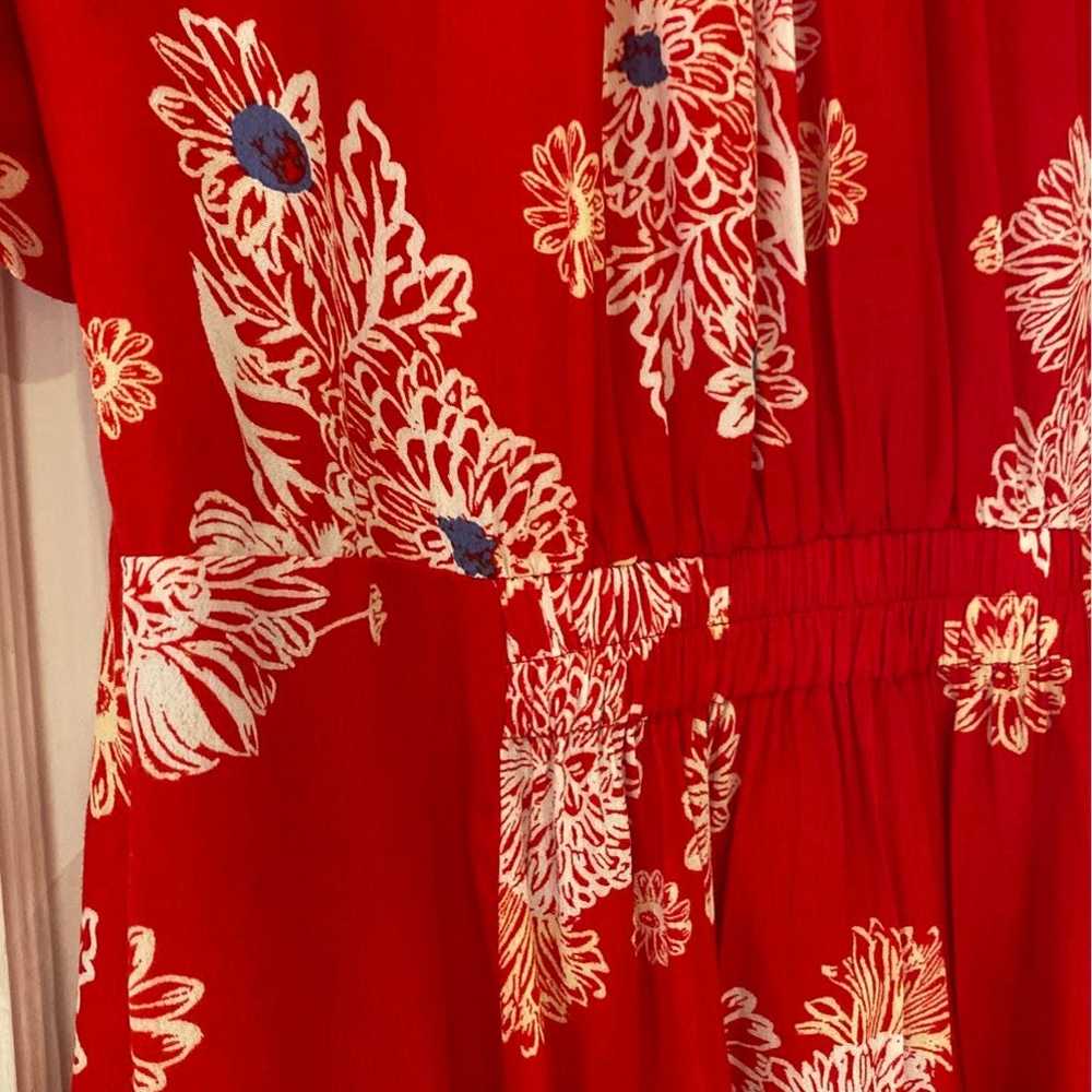 Free People Red Floral Dress NWOT! Bery Flatterin… - image 5