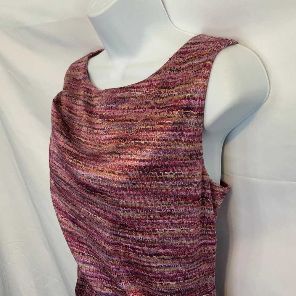 David Meister Soft Knit Dress Purple & Pink - image 6