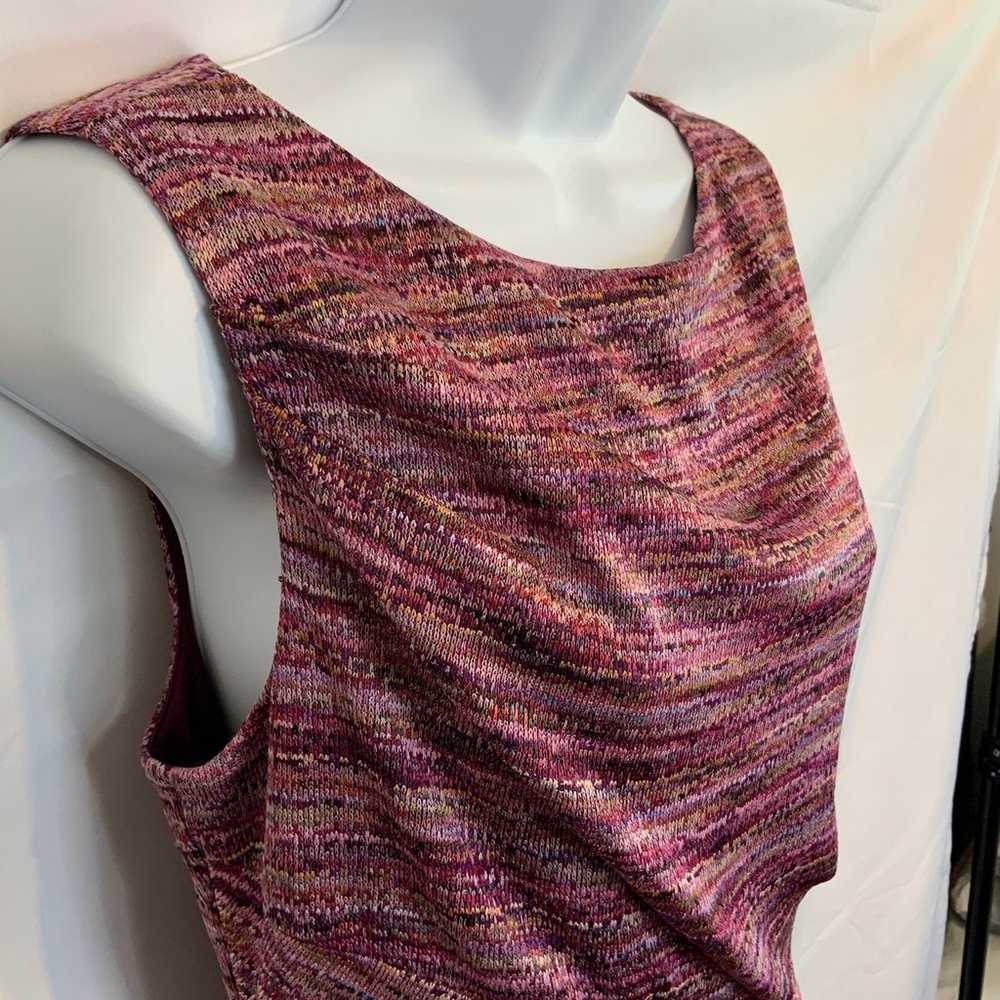 David Meister Soft Knit Dress Purple & Pink - image 7