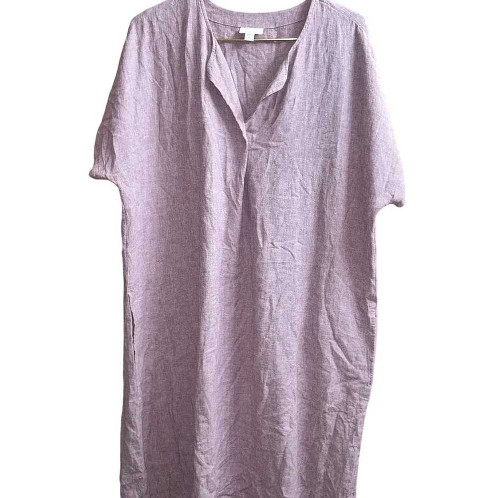 Purejill j jill chambray purple split neck shift … - image 3