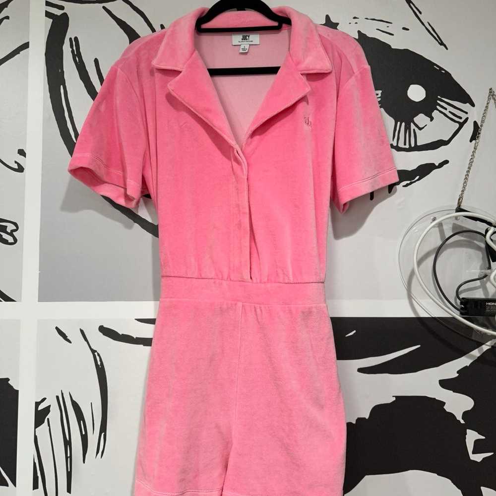 Juicy Couture Pink Velour Romper Shorts - image 2