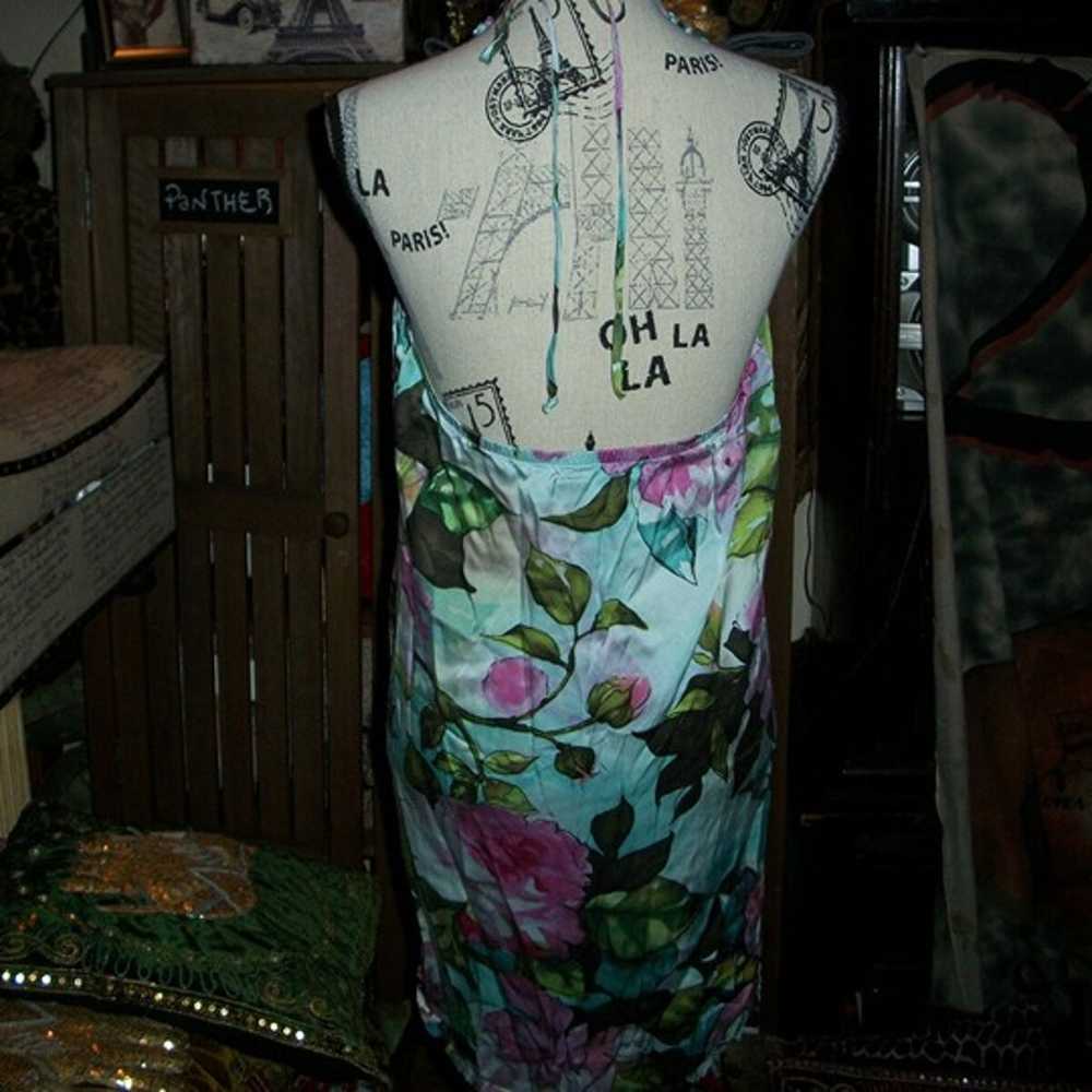 NU COLLECTIVE Adorable Floral Silk Halter Dress S… - image 3