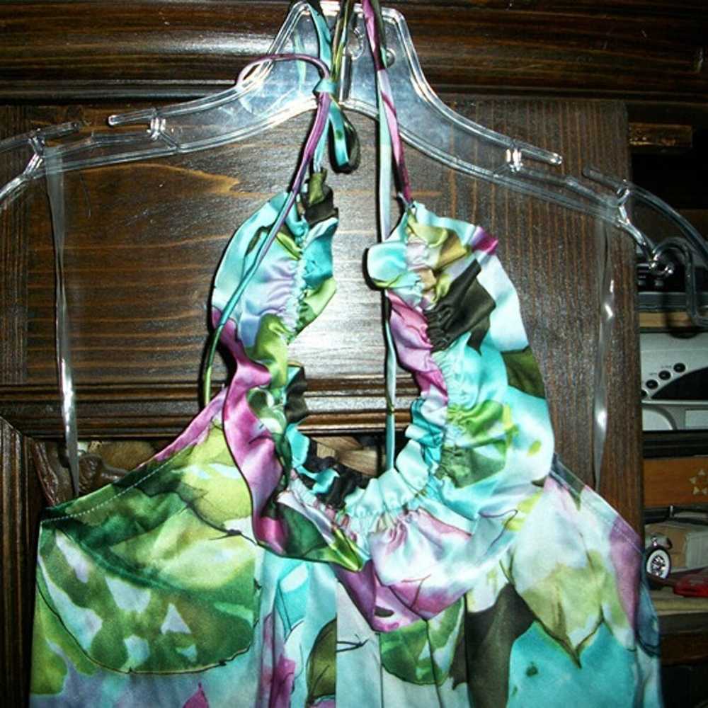 NU COLLECTIVE Adorable Floral Silk Halter Dress S… - image 4