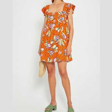 Kourt Anthropologie Tropical Sun Dress with Birds… - image 1