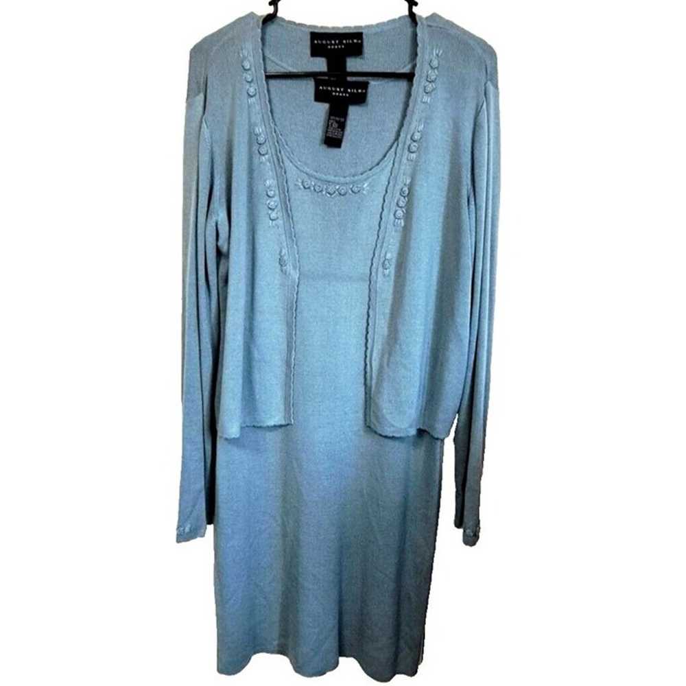 August Silk L 2-piece 100% Silk Tank Dress & Long… - image 1