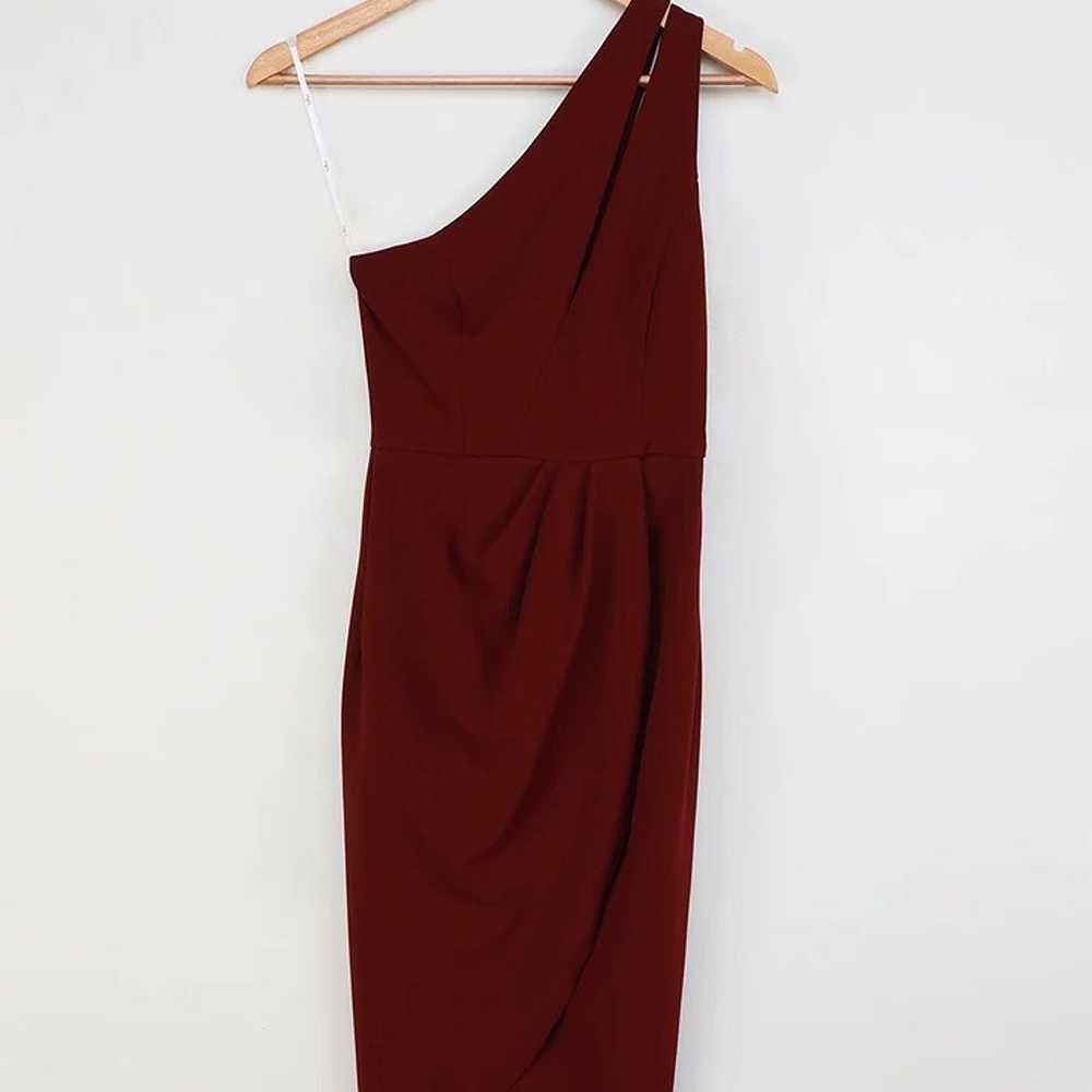 So Flirty Burgundy One-Shoulder Cutout Asymmetric… - image 4