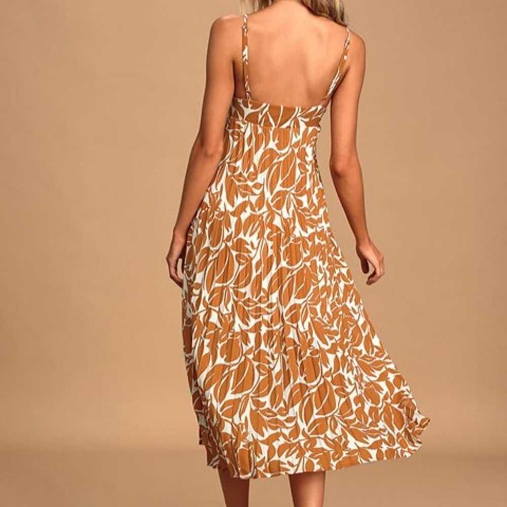 Admiring You Brown and White Floral Print Pleated… - image 4