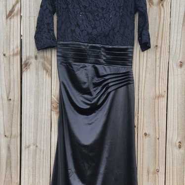 Miusol Black Formal Lace Satin Gown - image 1